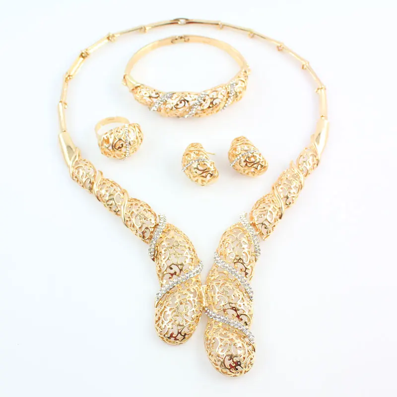 Дубай Свадебные ювелирные изделия Африканский костюм комплект ювелирных