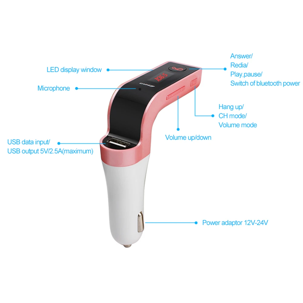 Автомобильный MP3-плеер 5 в 1 Bluetooth модулятор FM-передатчика громкая связь