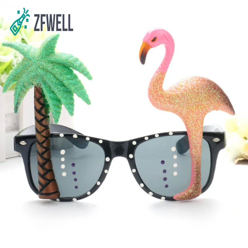 Zfwell1 шт./партия солнцезащитные очки с кокосовым деревом и фламинго для летней