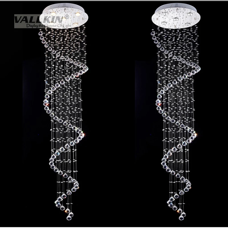 Современные светодиодсветодиодный спиральные люстры K9 для гостиной хрустальные