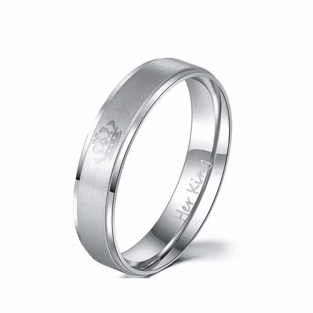 1 шт посеребренные черные кольца для влюбленных его королевы и ее короля