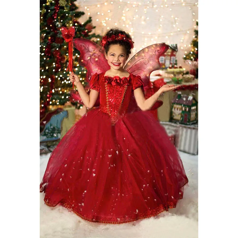 Новинка 2018 зимнее платье для девочек детское красное с капюшоном платья