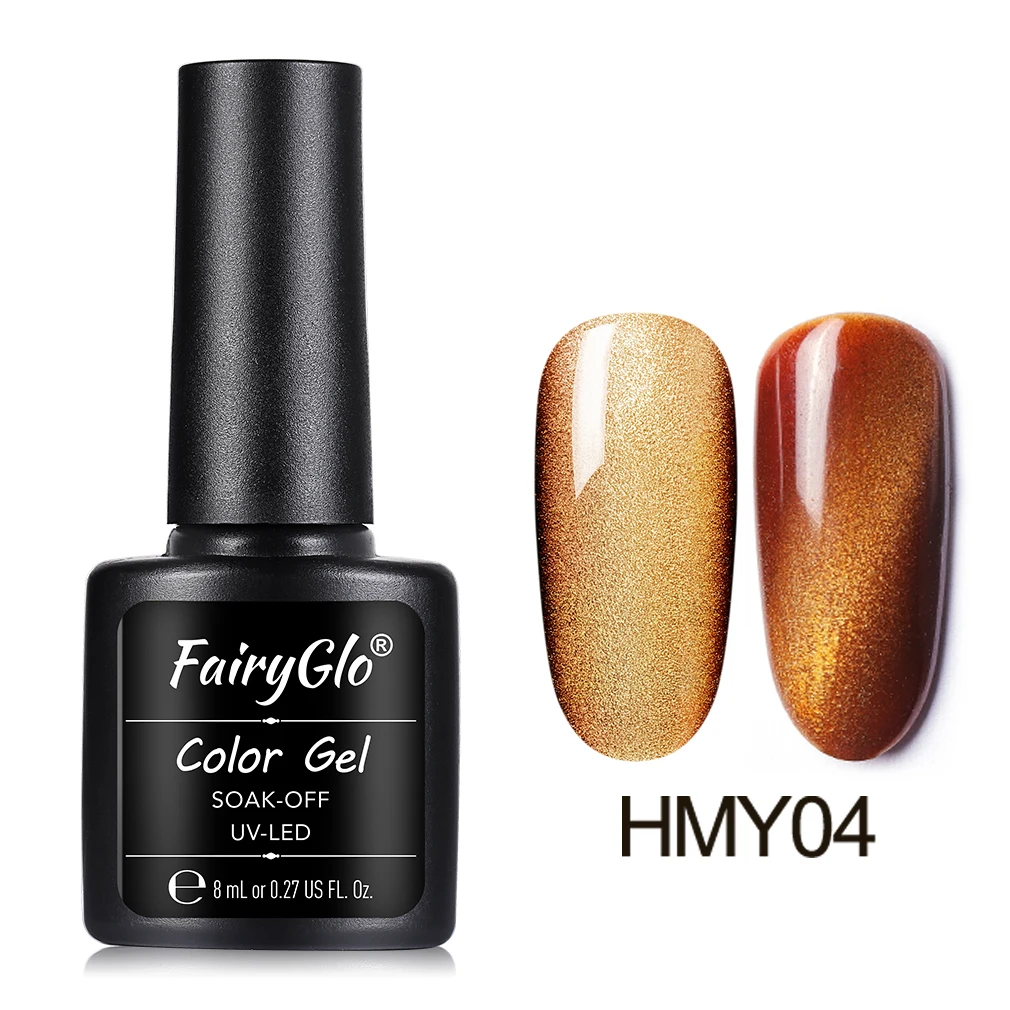 HMY04 FairyGlo 8 мл широкий Гель-лак для ногтей с эффектом «кошачий глаз» УФ светодиодный Гибридный Гель-лак магнитный лак Гель-лак для ногтей кошачий глаз магнит Гель-лак чернила - Цвет: HMY04