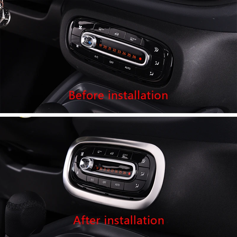 Для smart 453 forfour fortwo Автомобильная панель кондиционера украшение отделка из нержавеющей стали наклейка Аксессуары для стайлинга автомобиля