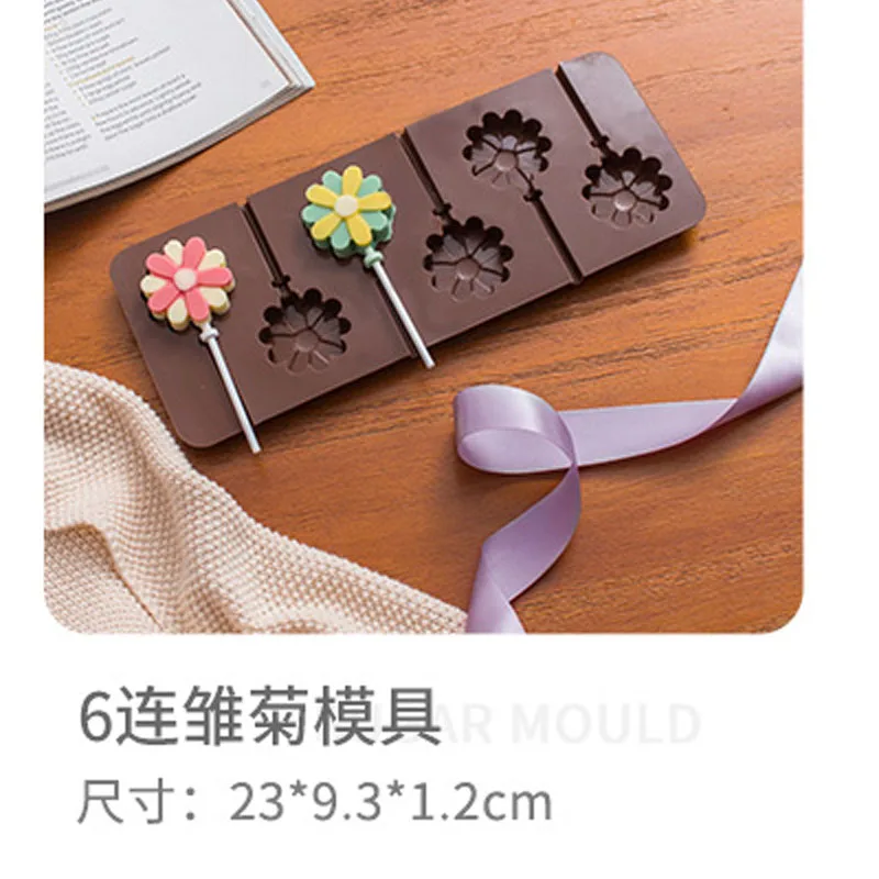 flower 6 Силиконовые Круглые леденцы конфеты торт выпечки формы шоколадный торт украшения кондитерские формы силиконовые леденцы формы - Цвет: flower 6