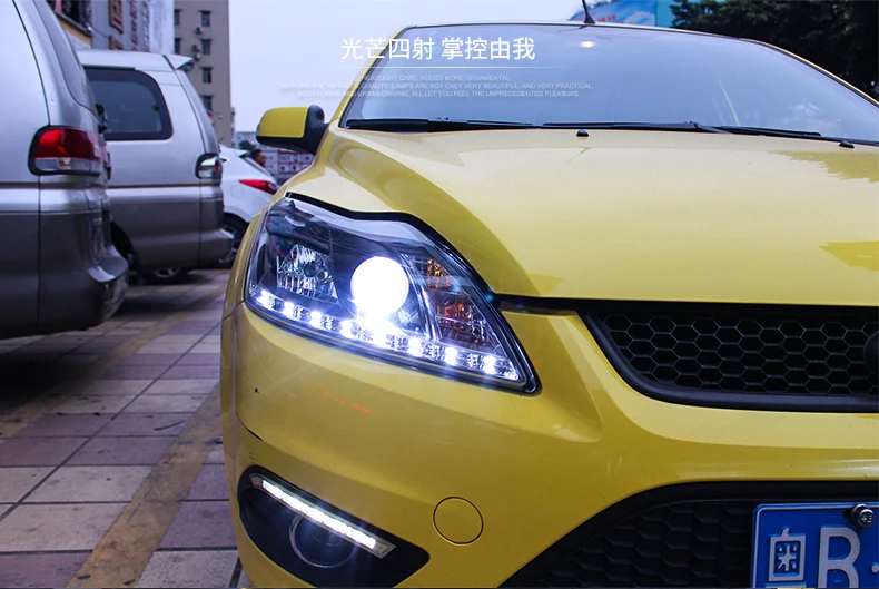 OUMIAO 1 комплект Автомобильная фара для Ford Focus 2 Фары MK2 год 2009-2013 светодиодные фары DRL двойной луч объектив HID ксенон передний lig