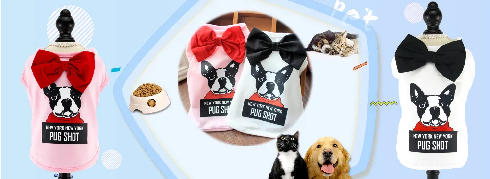 DRESSPET Pet Рубашка с рисунком «Собаки» Французский бульдог летняя одежда новых печатных дышащий хлопок розовый/белый жилет для маленьких собак чихуахуа