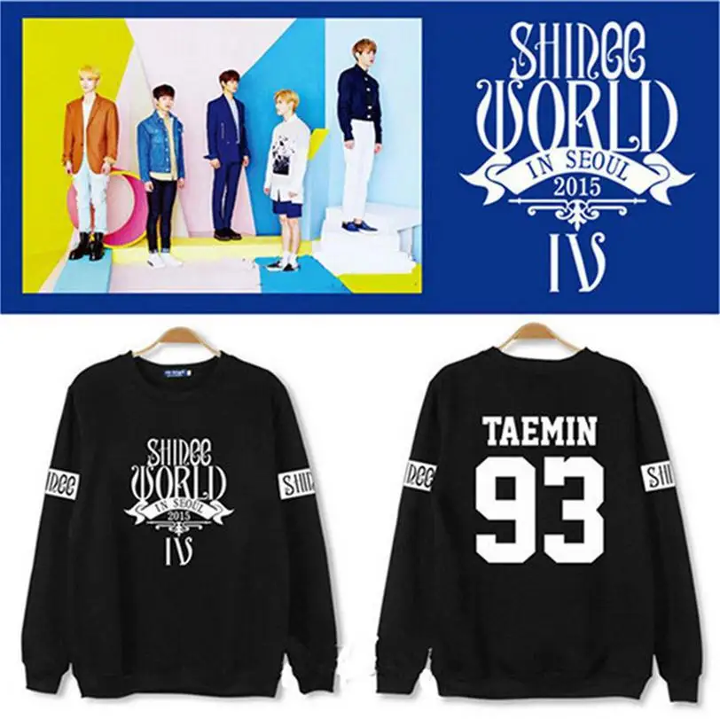 Kpop SHINee/трикотажная рубашка с капюшоном флисовое пальто зимнее длинными рукавами