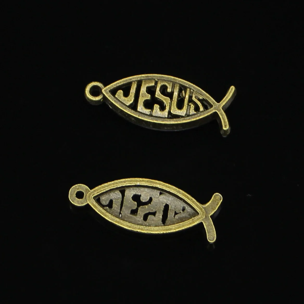25 шт. подвески с изображением рыбы Иисуса античные бронзовые подходящие для