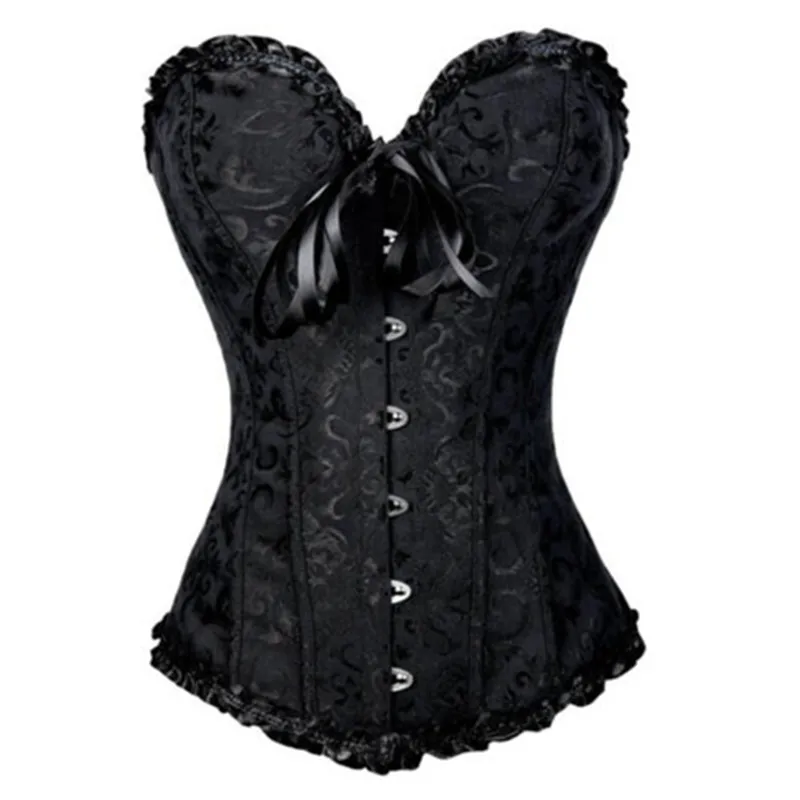 Корсеты и бюстье для женщин пикантные кружево Overbust вышитые корсет топ
