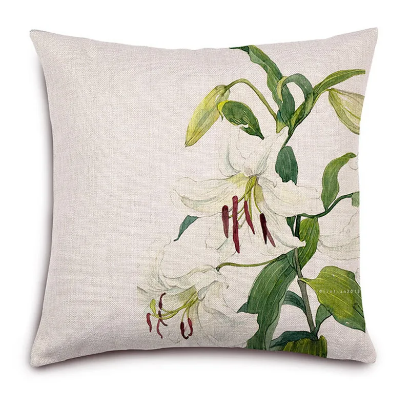 Скандинавский классический ретро раскрашенный вручную розовый синий цветочный