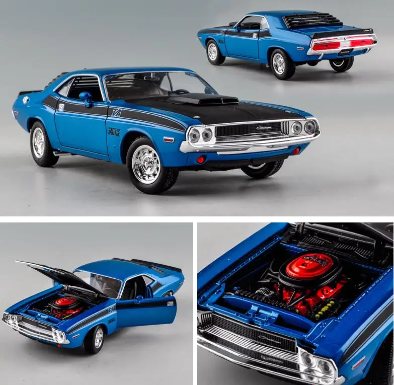 Dodge Challenger 1970 Muscle Sports 1:24 передовая Игрушечная машина из сплава Коллекционная