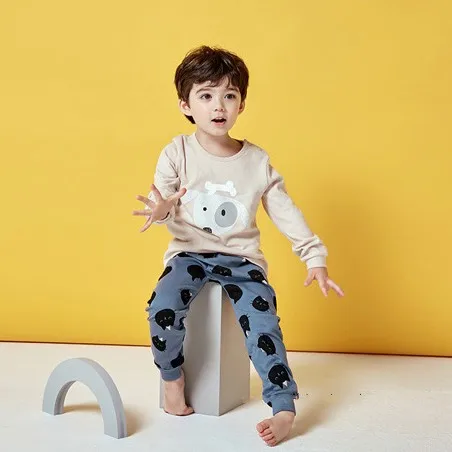 

Children's Pajamas Home Sports Suit Clothes Children's Underwear Set Cotton Boys Girls Cotton Sweaters Pajamas Baby Sleep Wear