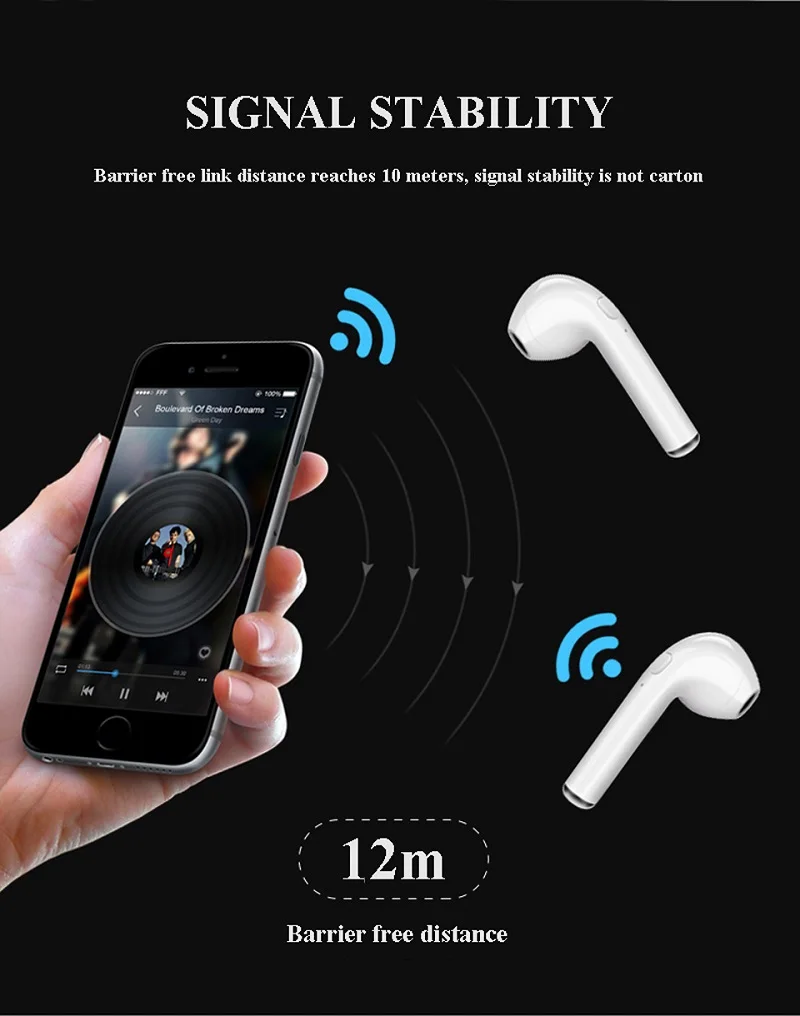 I7 i7s Tws беспроводные наушники, Мини Bluetooth наушники-вкладыши, стерео наушники-вкладыши, гарнитура с зарядным устройством, микрофон для всех смартфонов