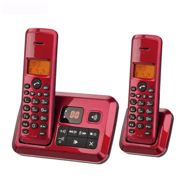 Two Red Phones Цветной телефон с функцией ID ответа, цифровой беспроводной телефон для дома, офиса, бизнеса, беспроводной телефон Telefone Sem Fio - Цвет: Two Red Phones