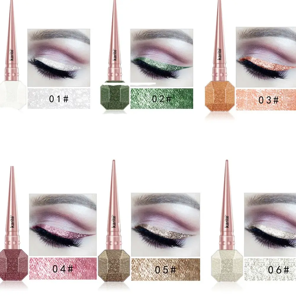 Professional Makeup Silver Rose Gold Color Liquid Glitter Shiny Easy to Wear Waterproof Eyeliner Beauty Eye Liner Makeup