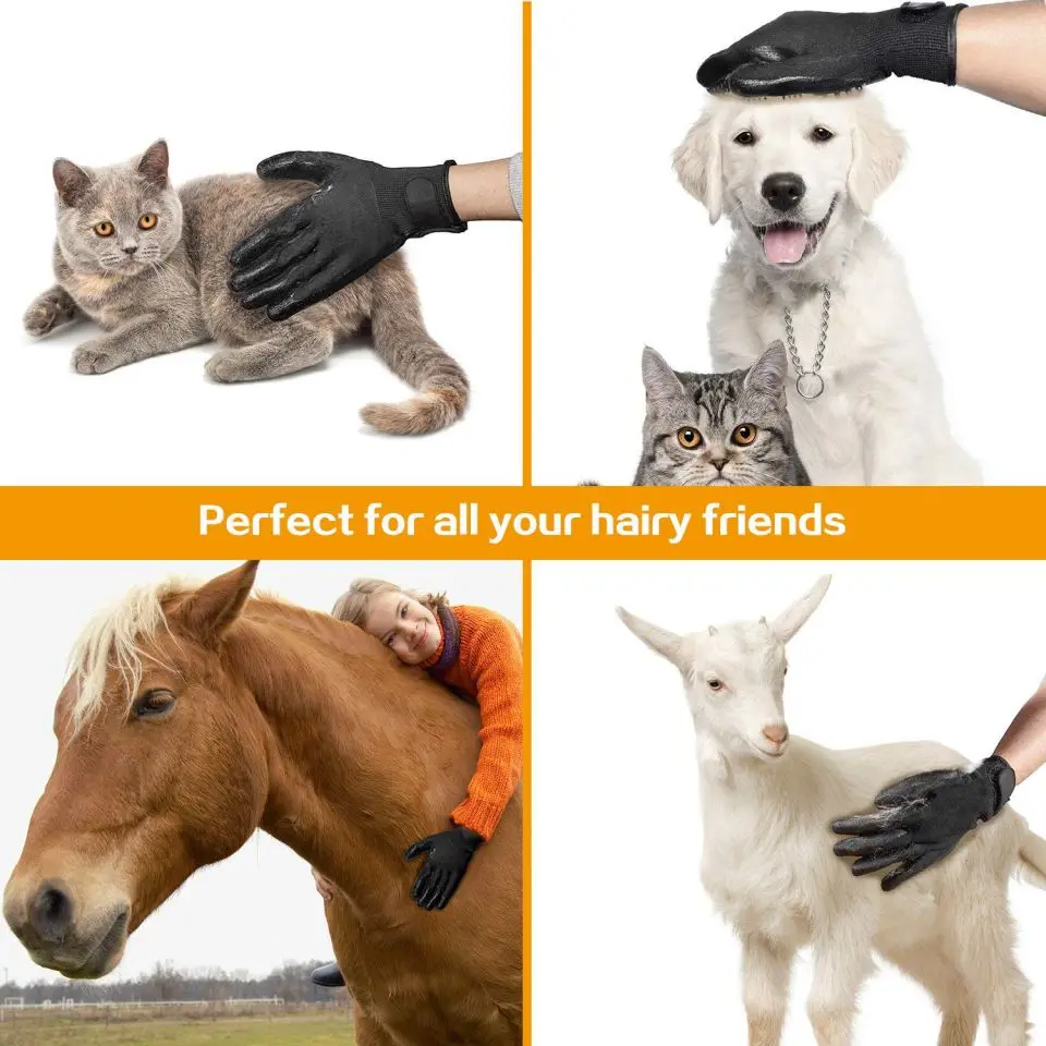 DEIRYLE 1 Pair Pet Grooming Glove Five Finger Comb Bathing Shedding Massage Tool for Long or Short Hair Dogs Cats | Дом и сад