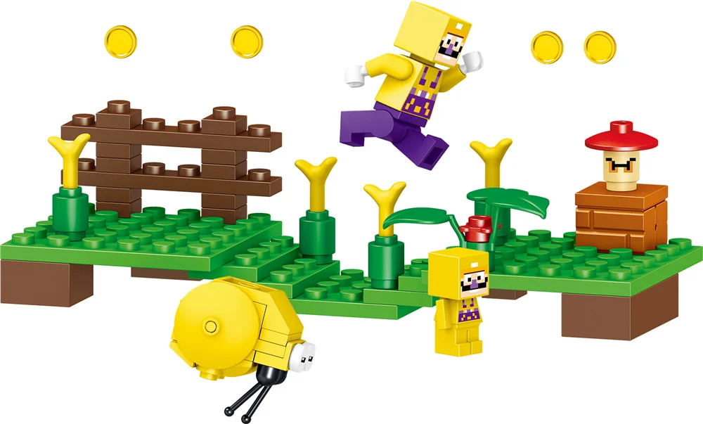 LELE/блоки 33138 мой мир Супер Марио пейзажи 4 в 1 собраны игрушки детские блоки DIY для