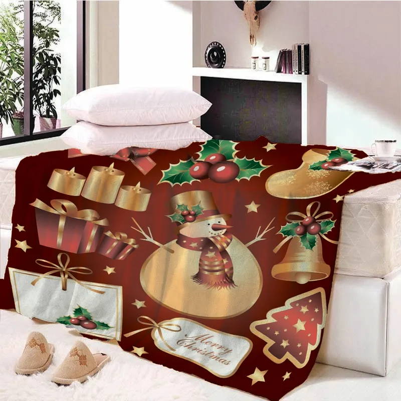 Thicking Merry Christmas Nap одеяло супер мягкий бархат плюшевое художественное детское