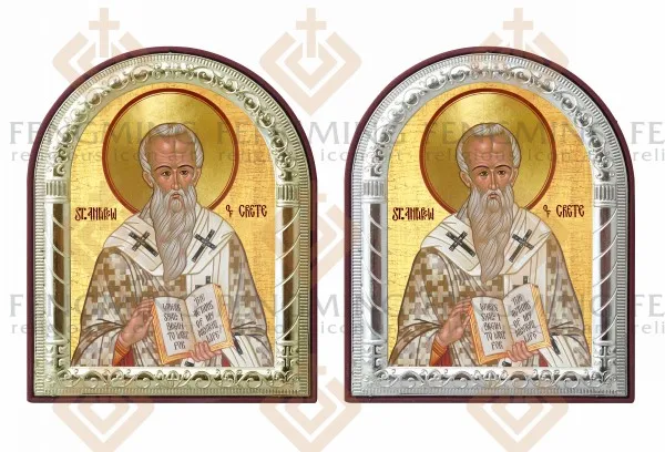 Русская ортодоксальная греческая икона святость Эндрюс на Крите Посеребренная