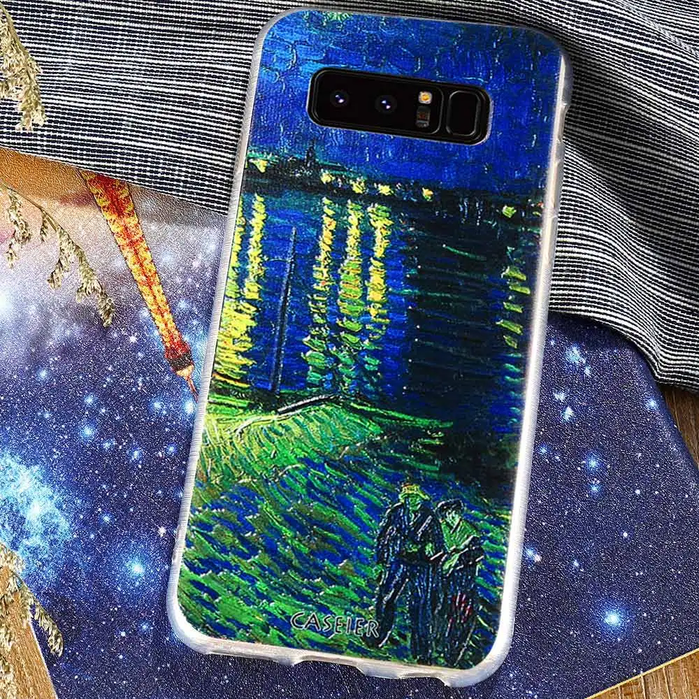 CASEIER Night Case For Samsung S6 S7 Edge S8 Plus Soft Silicone Emboss Cover Note 8 Funda Capinha |