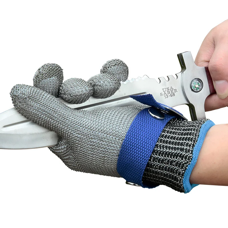 100% Stainless Steel High quality Butcher Protect Meat Glove Anti-cutting steel gloves protection grade 5 gloves