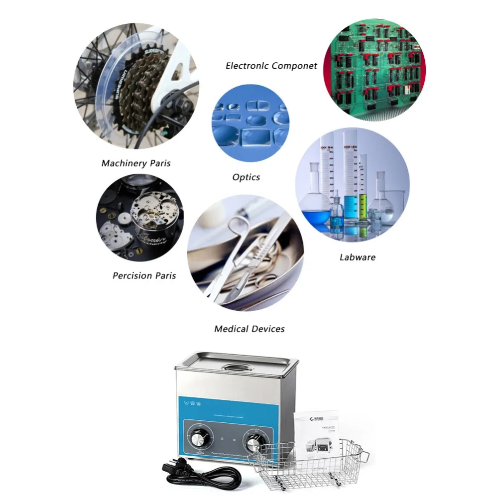 

Ultrasonic Cleaner 3L Timer Heated Ultrasound Wave Washing Jewelry Watches Cleaning Machine Ceramic Heat Anti-slip Clerance Tool