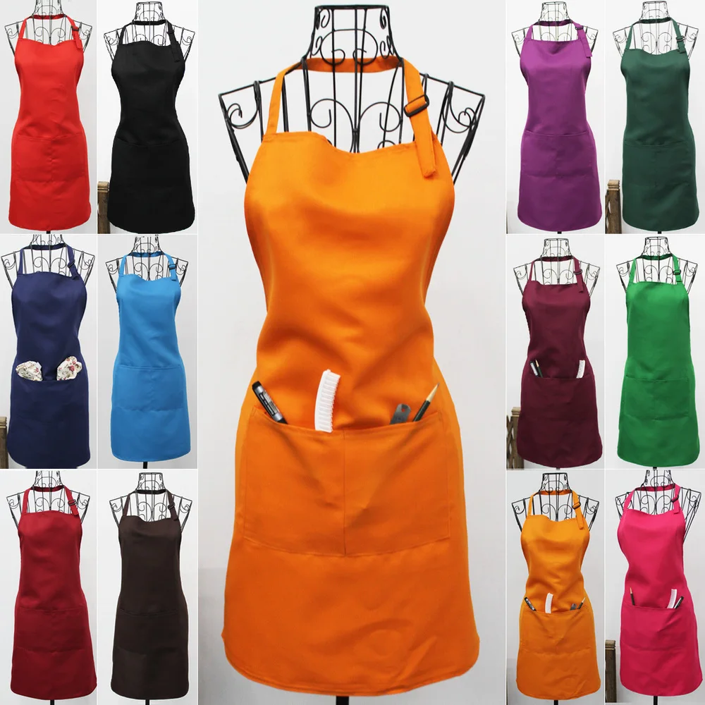 

LOGO CAN BE PRINTED COLOR ASSORTED KITCHEN APRON WORKING APRON 20PCS LOT