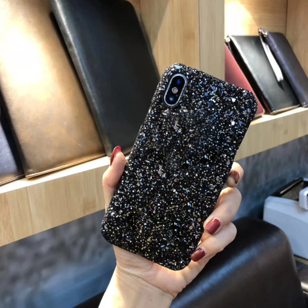 Для iphone 7 8 задняя крышка DIY Kawaii милый Блестящий Кристалл пчела Блеск порошок