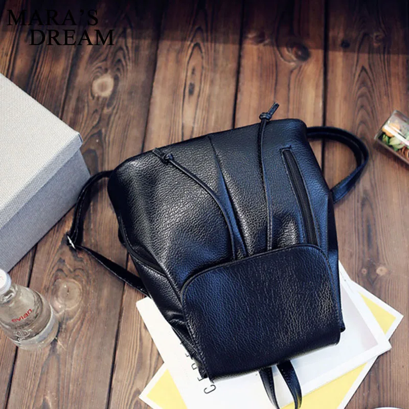Женский рюкзак Mara's Dream из мягкой искусственной кожи Mochila черный школьный с