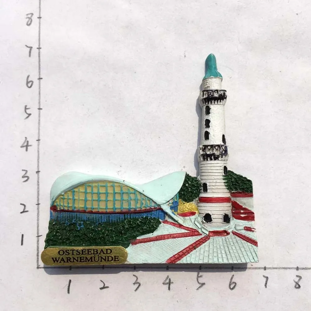 

BABELEMI Germany Leuchtturm Warnemunde Refrigerator Magnet 3D Fridge Magnet Sticker Travel Souvenir Kitchen Home Decoration