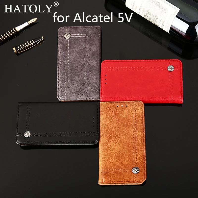Для Alcatel 5 V чехол для 5060D кожа флип чехлы с карты слоты мягкий силиконовый кошеек