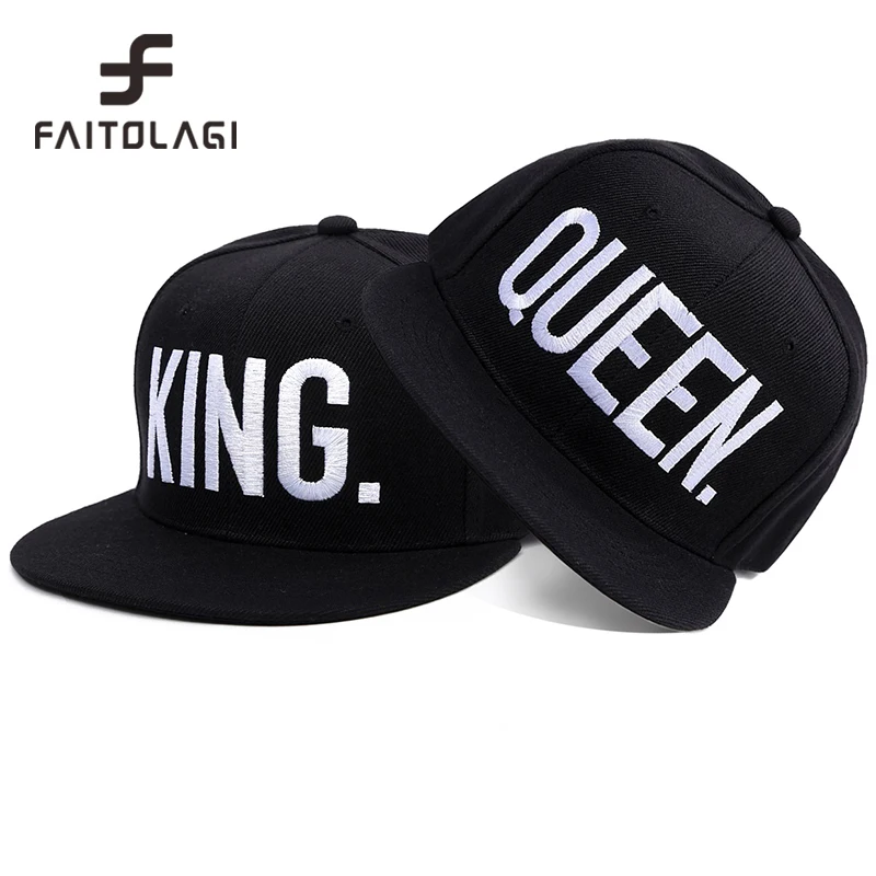 KING Кепка с надписью Queen с вышивкой Snapback хип-хоп бейсболка s для мужчин влюбленных пар мужчин женщин мультфильм шаблон casquette homme