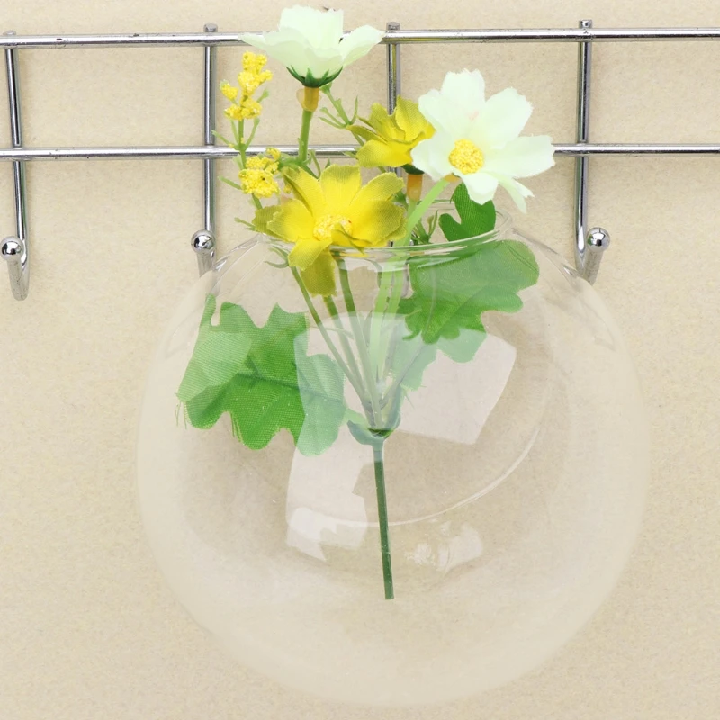 

Transparent Ball shape Wall Hang Glass Flower Planter Vase Terrarium Container Home Garden Decor