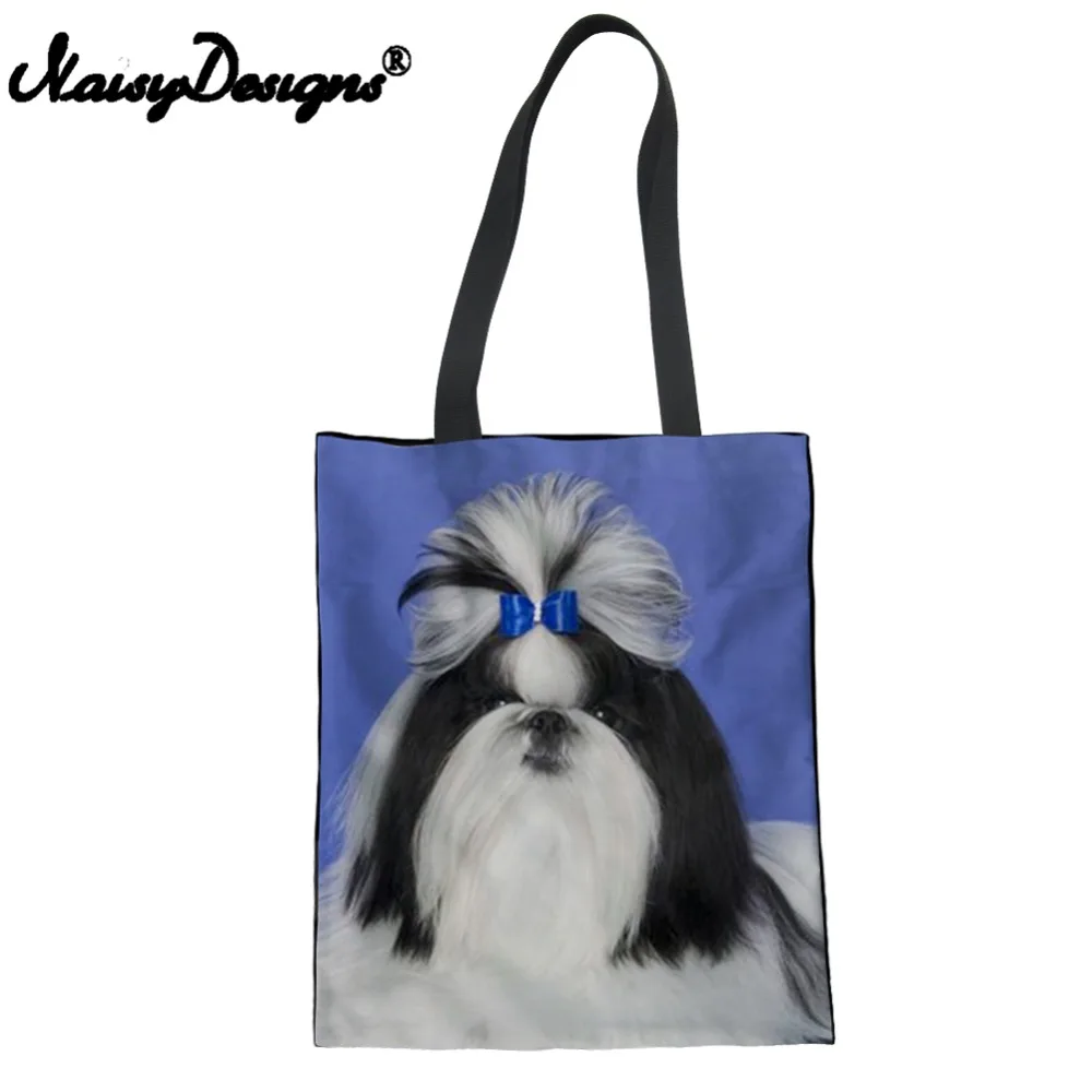Noisydesigns Shih Tzu Dog Printed Simple Handbag Shopping For Women Female Summer Beach Shoulder Crossbody Tote Bag New Painting | Багаж и