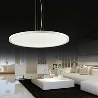 fashion high power led pendant chandelier ultra thin panel lights round metal acrly pendant lamp for living room bedroom