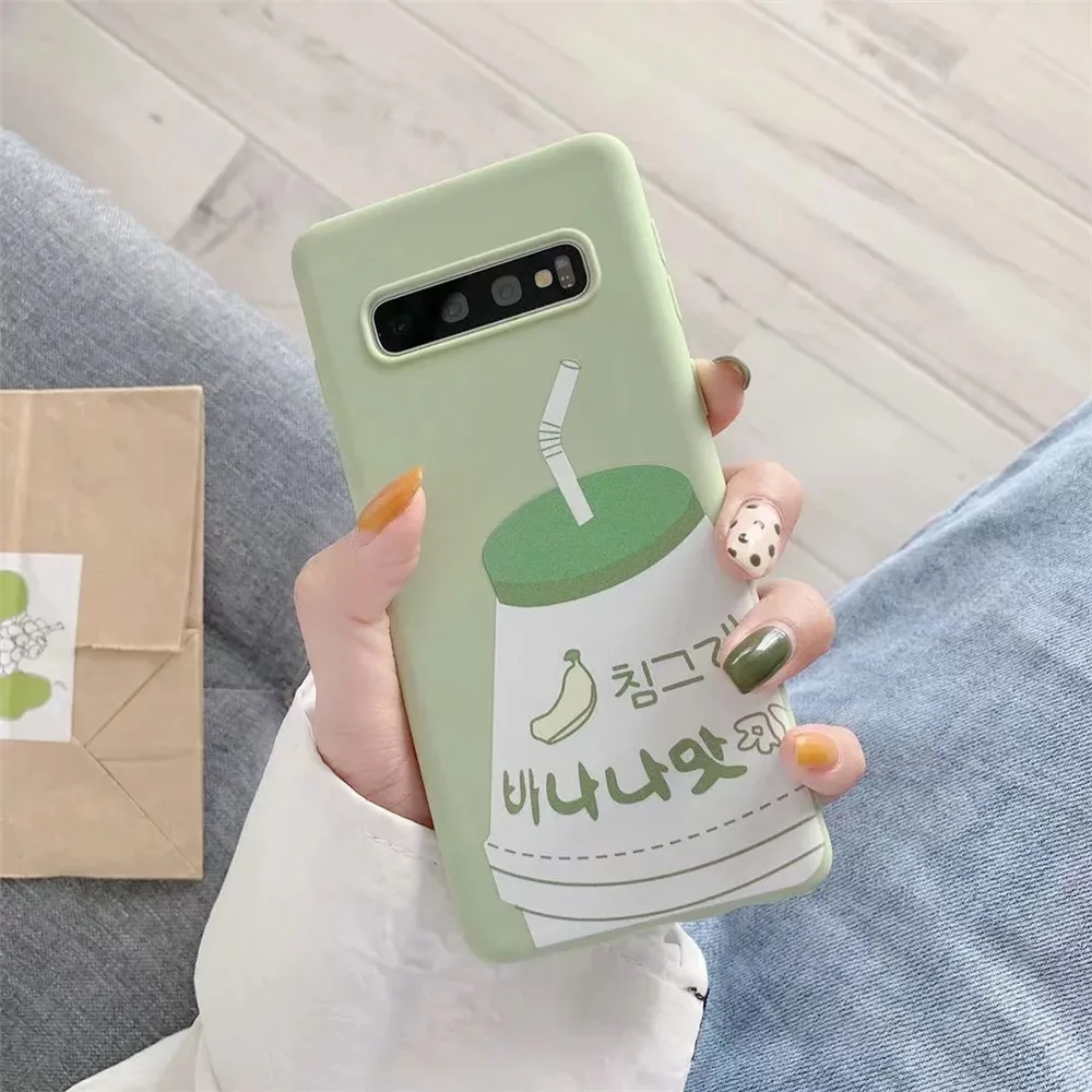 Банановое молоко зеленый конфеты силиконовый чехол для телефона Samsung Galaxy S8 S9 S10
