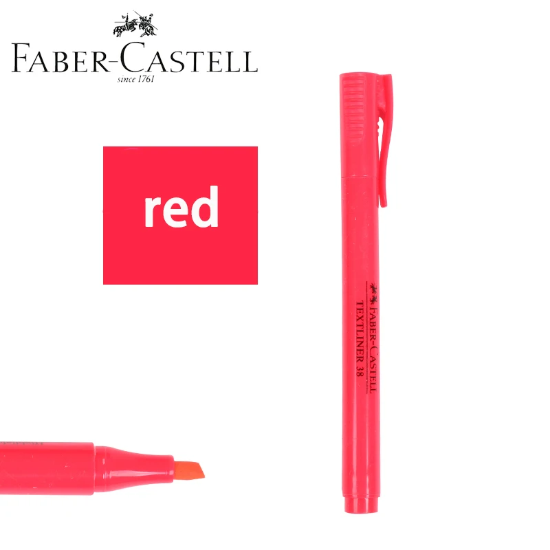 6pcs red 6 шт. Faber Castell текстовыделитель текстлайнер ручка 1577 флуоресцентные пигментные чернила маркер канцелярские принадлежности для офиса и школы - Цвет: 6pcs red