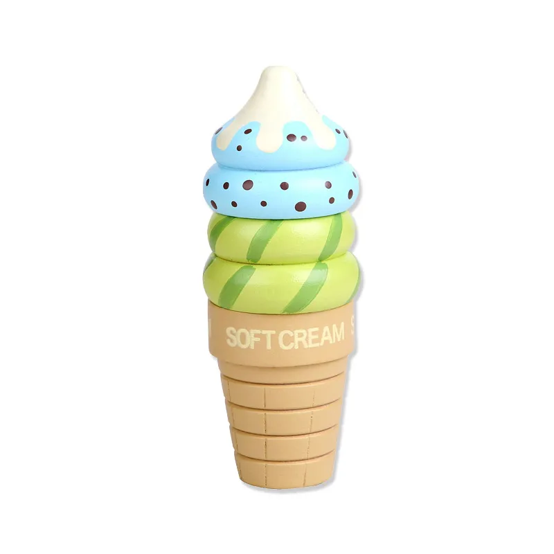 Blue ice cream Детские кухонные игрушки детские игрушки для еды детские развивающие игрушки для мороженого деревянный игровой домик подарок для дошкольницы - Цвет: Blue ice cream
