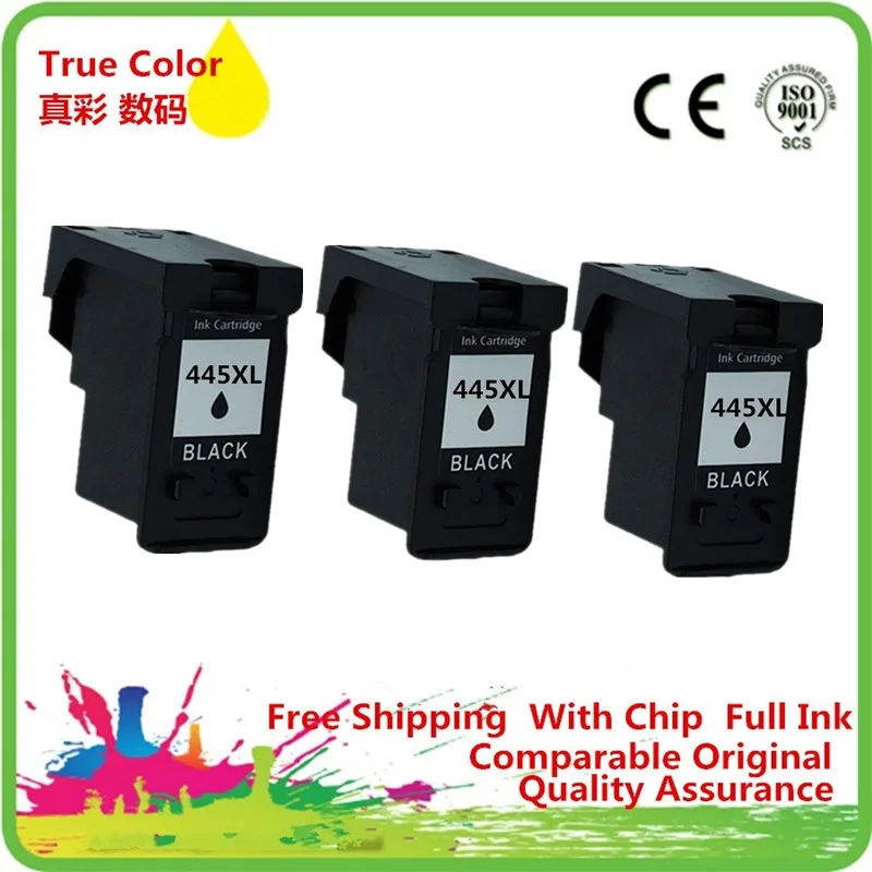 Черные картриджи восстановленные для Canon PG-445 XL PG-445XL PG 445 445XL PG445 PG445XL PG-445BK Pixma IP2840 MX494 MG2440 - Цвет: 3BK