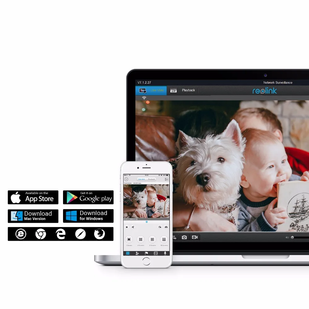 Reolink Радионяня Pan/Tilt Wi-Fi камера 2,4G/5G 4MP Full HD камера видеонаблюдения домашняя IP камера безопасности C1 Pro