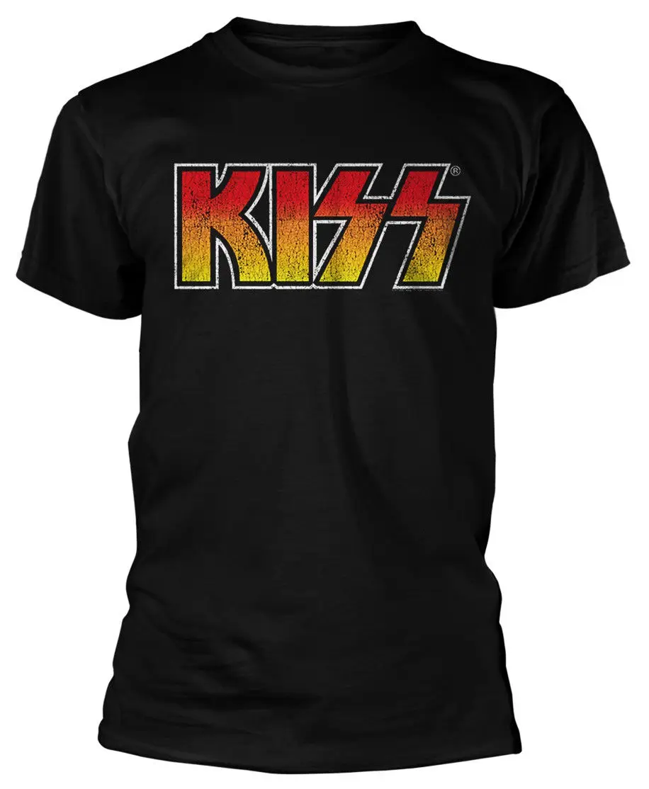 Поцелуй Цвет градиент логотип рубашка Размеры s m l xl XXL 3XL официальный футболка