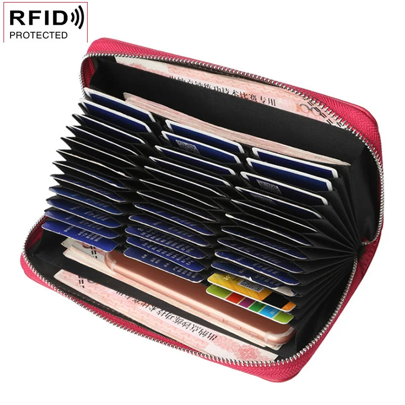 Rfid женские кошельки из натуральной кожи с множеством отделений 36 держатель для