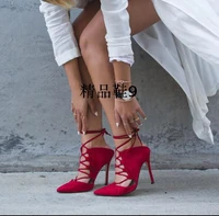 name lace up slingback high heel women sandals fashion red wedding party dress shoes woman real picture hot sale strappy s