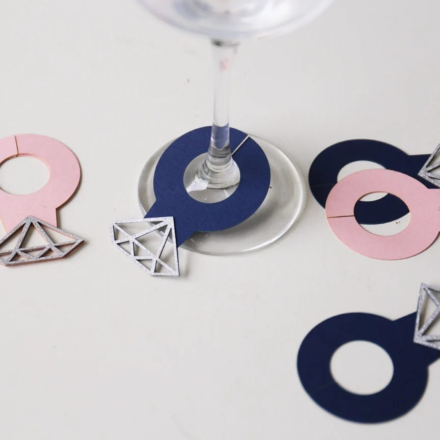 Набор из 50 ярлыков для Винных Бокалов украшение помолвки лазерная вырезка | Дом и