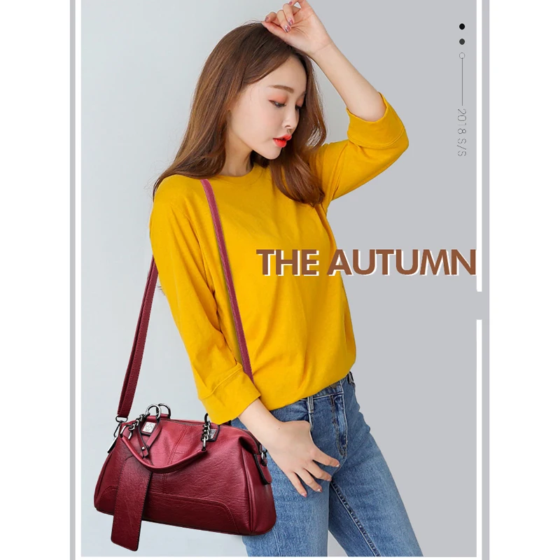 New Luxury Handbags Women Leather Bags Designer Female Fashion Boston Tote Bag High Quality Shoulder Crossbody Sac | Багаж и сумки