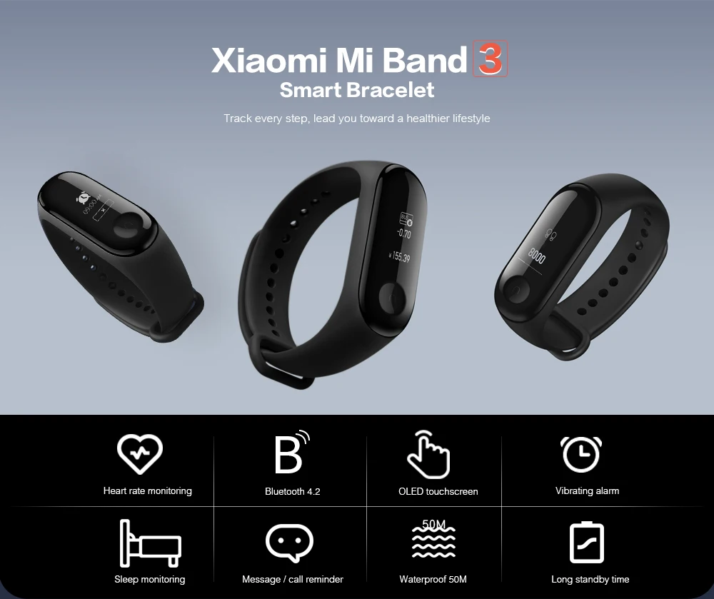 Xiaomi Mi Band 3 Смарт-монитор сердечного ритма Bluetooth 4,2 умные часы для мужчин и женщин reloj inteligente умные часы спортивные умные часы