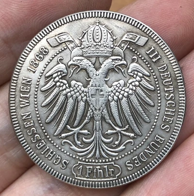 1868 Австрия 1 Feinthaler монеты 33 5 мм | Дом и сад