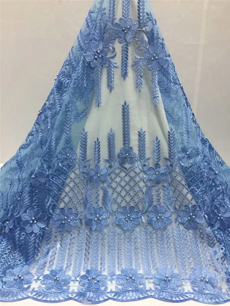 5 ярдов/комплект африканская кружевная ткань вышитая в нигерийском стиле тюль с