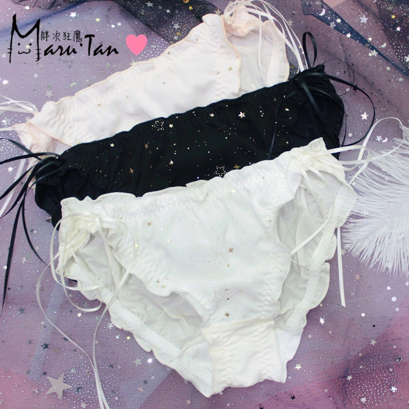 Трусики Star Stary Sky Fairy Kei Lolita Симпатичные трусики для девушек из молочного шелка